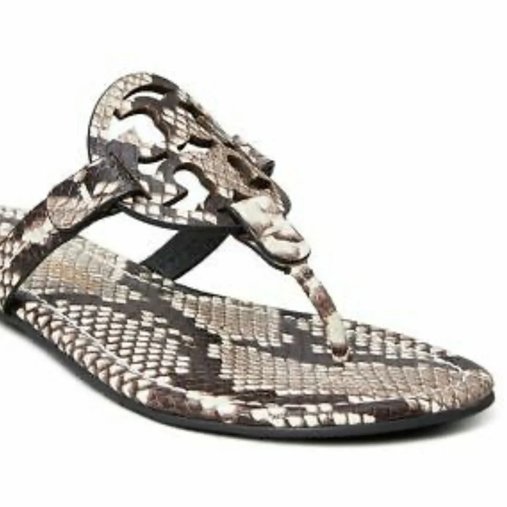 TORY BURCH miller stamped snake print sandals Size 9.5 gently used